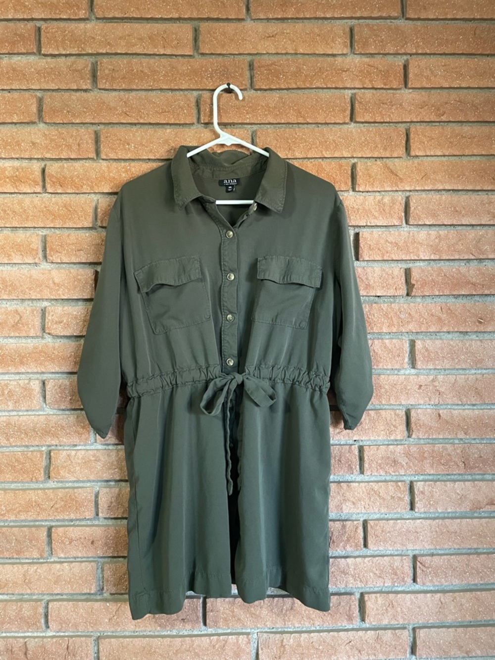a.n.a Olive Green Button-Up Shirt Jacket